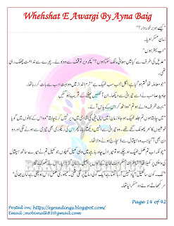 Wehshat e awargi by Aina Baig Last Episode PDF - EZ Readings